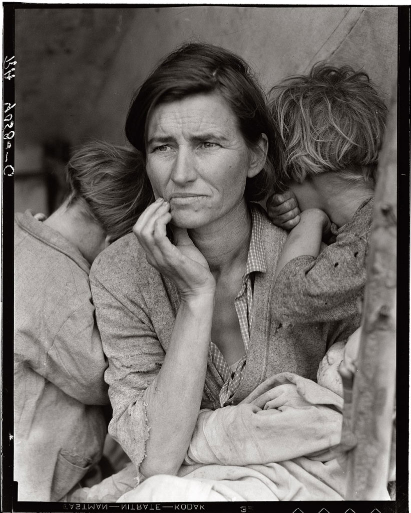 Dorothea Lange: „Migruojanti motina” (1936, Nipomo, Kalifornija)
